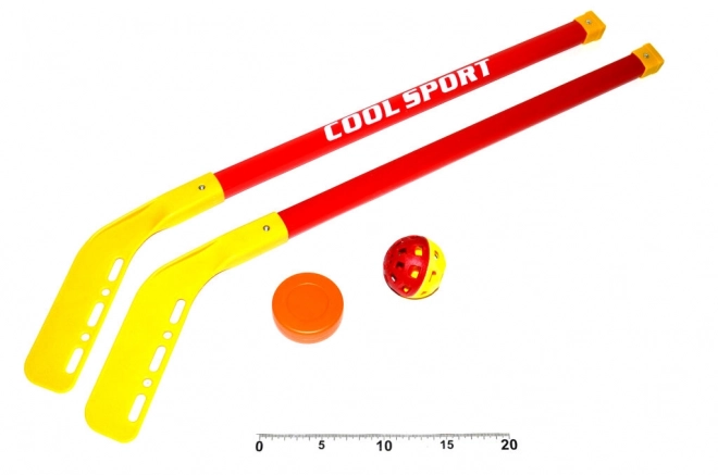 Súprava hokejovej a florbalovej loptičky pre deti - 75 cm