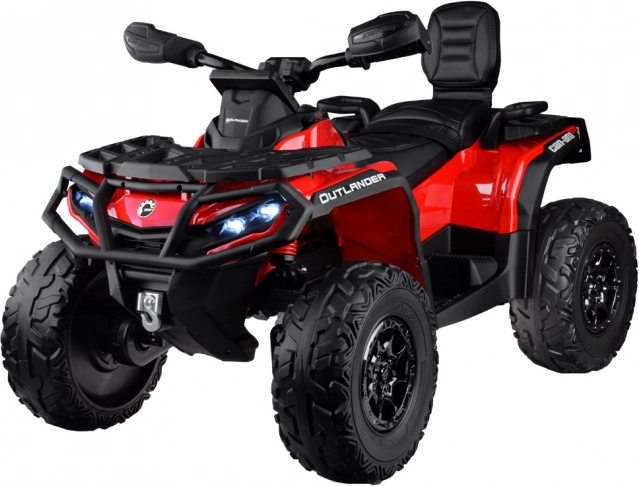 Detské elektrické štvorkolové vozidlo CAN-AM OUTLANDER 4x4 s LED panelom 24V – Červená