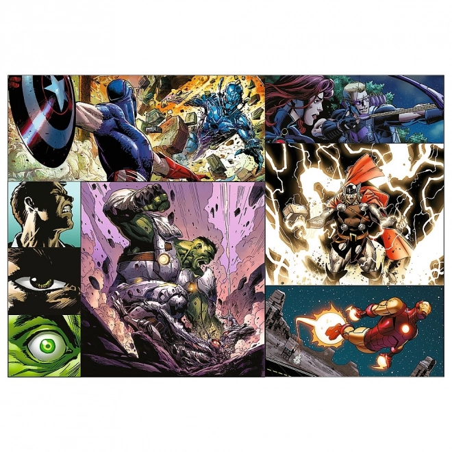 Hrdinské dni Avengers puzzle 4x250 dielikov