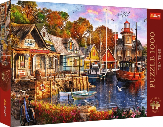 Trefl Puzzle Premium Plus Čas na Čaj: Prístav pri Mori 1000 Dielikov