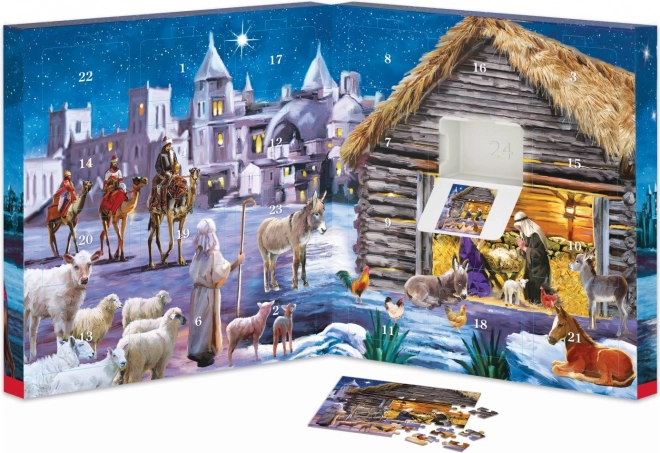 Adventný kalendár puzzle Narodenie Ježiška