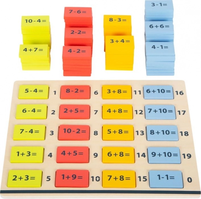 Small foot drevená farebná matematická tabuľka – súčty a rozdiely