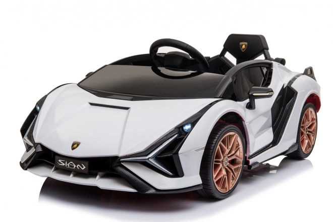 Lamborghini SIAN detské auto na batériu s ovládačom – Biele