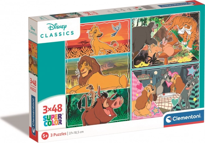 Clementoni Puzzle Disney Zvieračatá 3x48 Dielikov