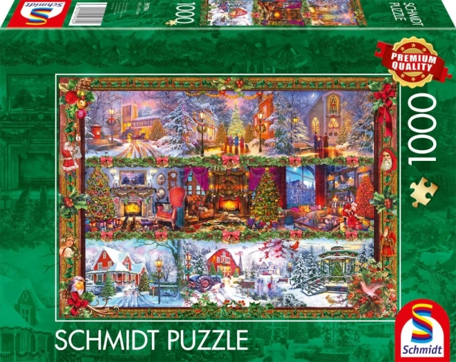 Schmidt puzzle vianočné pozdravy 1000 dielikov