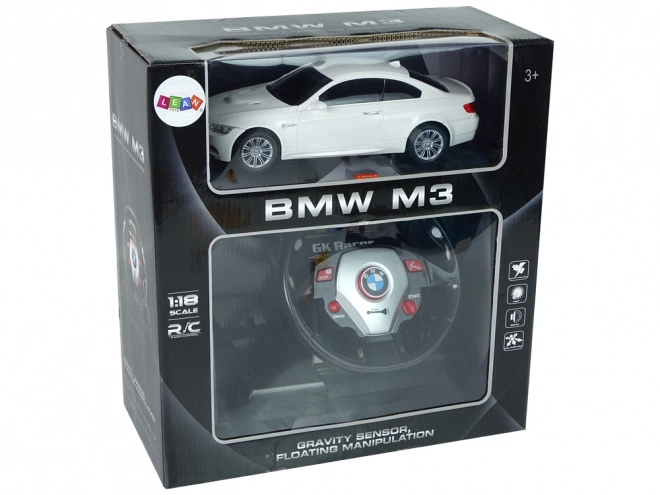 Zábavná zátvorka auto na diaľkové ovládanie biele BMW M3