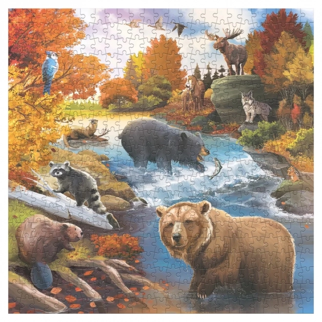 Rodinné puzzle džungľa, kvety a divoká zver Severu 3v1