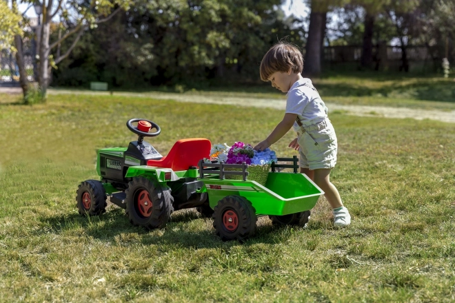 Detský elektrický traktor BASIC 6V s prívesom