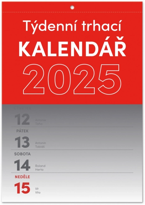 Trhací týždenný kalendár 2025, A5