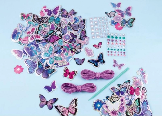 Dekoratívne samolepky na topánky Butterfly Bling