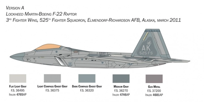 Model lietadla Lockheed Martin F-22A Raptor