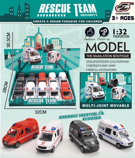 Záchranné auto na zotrvačník 12 cm