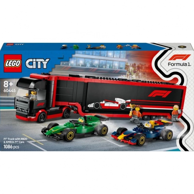 Kocky City F1 kamión s formulami RB20 a AMR24