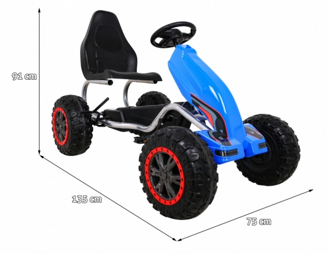 Veľká detská motokára na pedále - Modrá