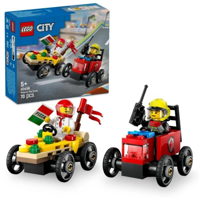 Lego City závodná súprava: Pizza proti hasičskému autu