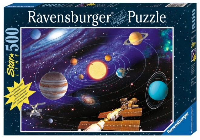 Ravensburger svietiace puzzle slnečná sústava 500 dielikov