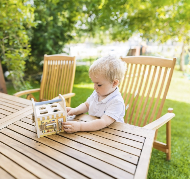 Drevená Montessori kocka - Objavte zvuky ulice