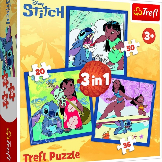 Puzzle 3v1 Lilo & Stitch - Čas so Stitchem