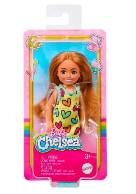 Bábika Barbie Chelsea v šatách srdiečok