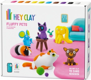 Modelovacia hmota HEY CLAY Roztomilí miláčikovia, sada 15 kelímkov