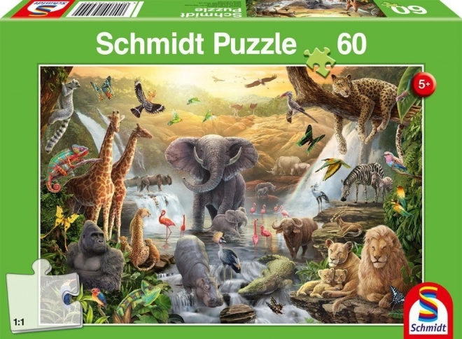 Schmidt puzzle Zvieratá v Afrike 60 dielikov
