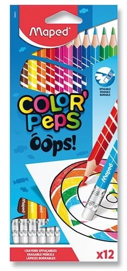 Pastelky Maped Color'Peps Oops s gumou, sada 12 ks