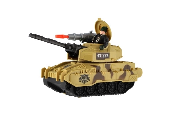 Plastový tank s vojakom 8x24 cm na volný pohyb