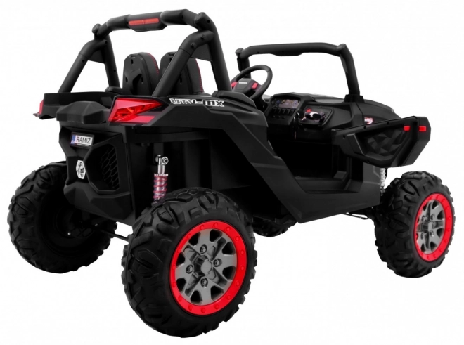 Detský kočík SuperStar čierny + pohon 4x4 + diaľkové ovládanie + úložný priestor + MP3 LED + zámok dverí