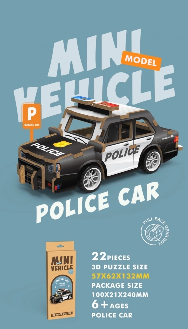 3D puzzle Drevené policajné auto