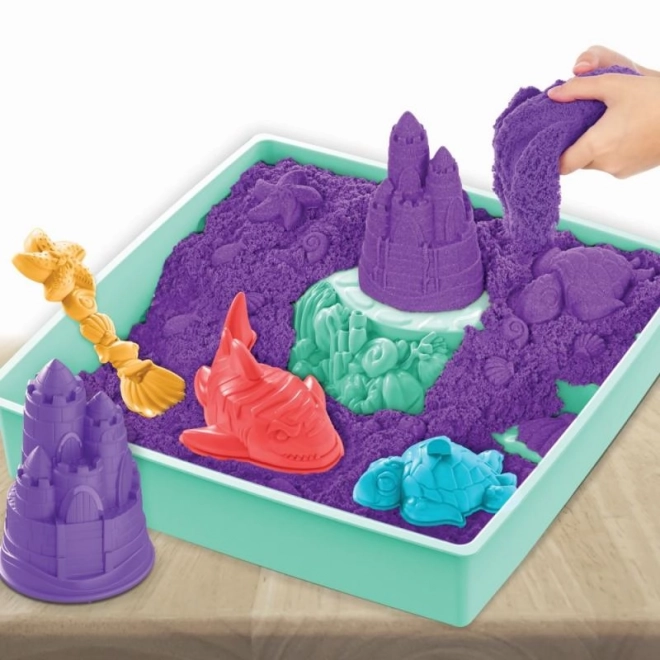 Kinetic Sand krabica tekutého piesku s podložkou fialová