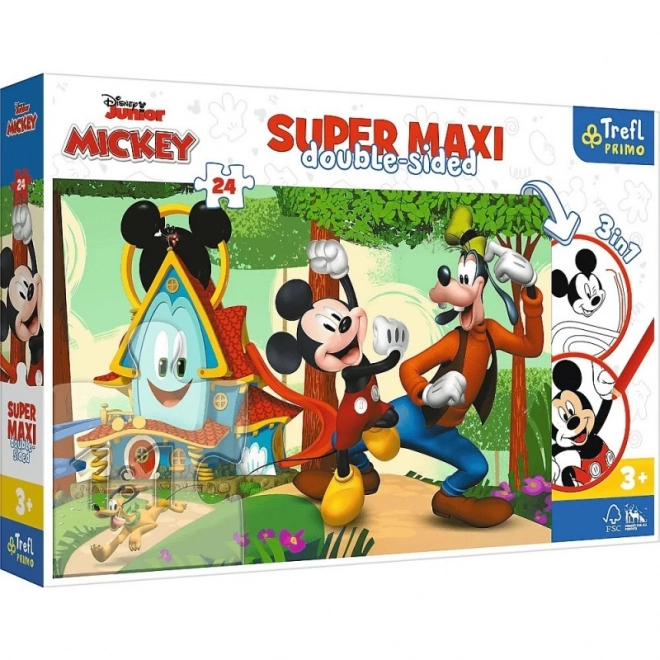 Obojstranné puzzle Mickeyho klubík Super Maxi 24 dielikov