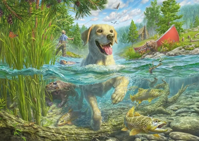Puzzle Schmidt Labrador na rybách 1000 dielikov