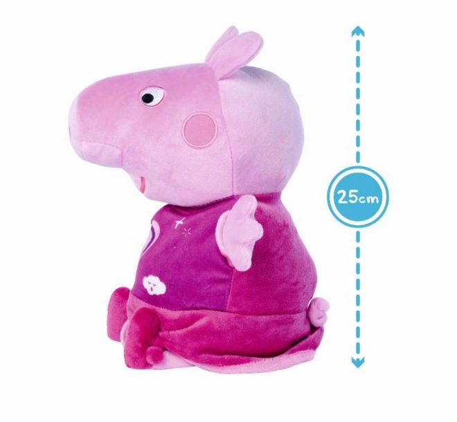 Plyšový cumlík na spanie Peppa Pig 2v1, hrajúci + svetlo, ružový, 25 cm