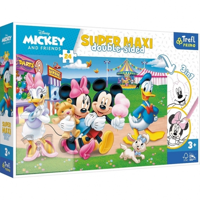 Obojstranné puzzle Mickey Mouse: Na pouti