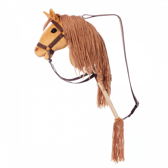 Drevený kôň na tyči Hobby Horse HOPPIHORSE Gaštanová hnedá