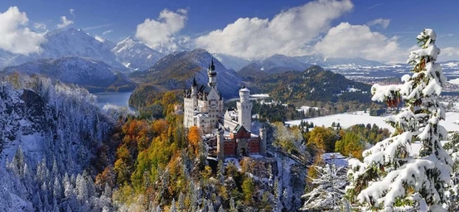 Puzzle panorama 2000 dielikov Zámok Neuschwanstein