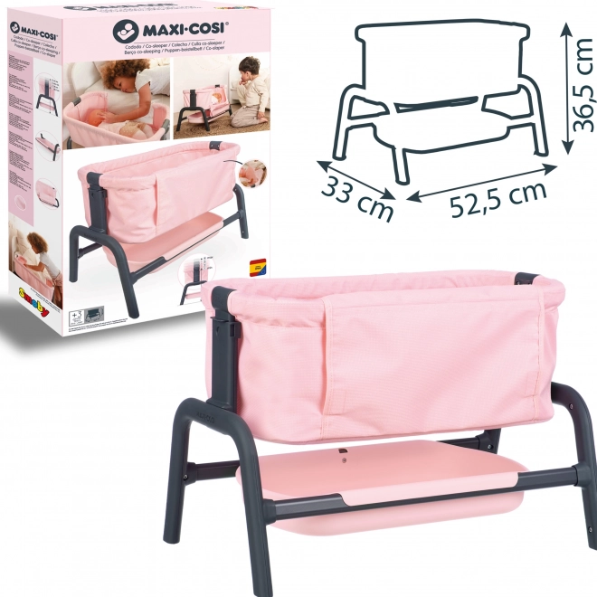 smoby maxi-cosi quinny postieľka pre bábiky 38 cm s úložným priestorom a nastaviteľnou výškou