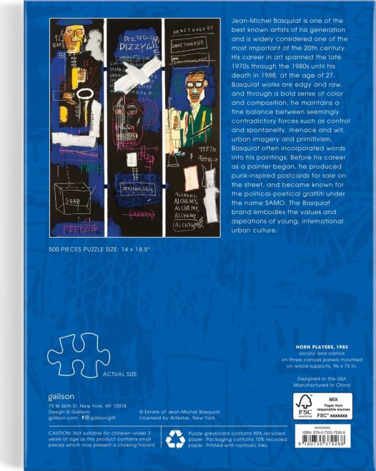Puzzle Basquiat: hráči na lesný roh 500 dielikov