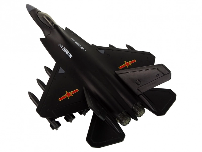 čierny trecí model lietadla 1:72