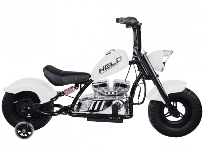Elektrická motorka Chopper na batériu pre deti – Biela