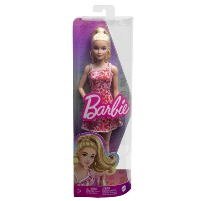 Barbie modelka - ružové kvetinové šaty