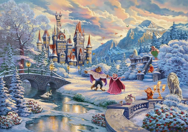 Puzzle Kráska a zvíře: Zimné kúzlo 1000 dielikov