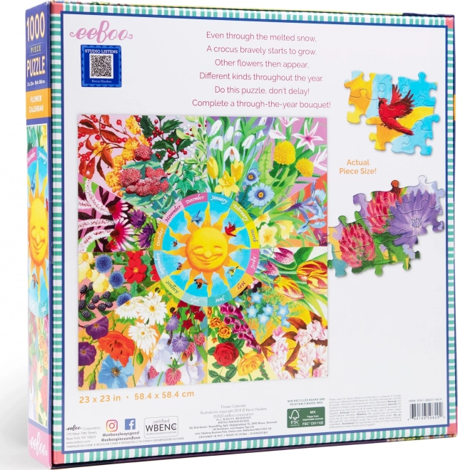 Čtvercové puzzle Květinový kalendář