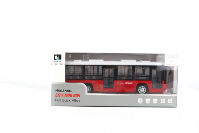 Červený autobus so svetelnými a zvukovými efektami