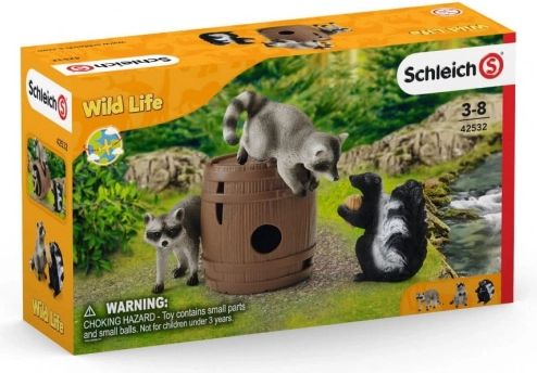 Schleich 42532 Orieškové huncútstva Mýval a skunk Divoký život