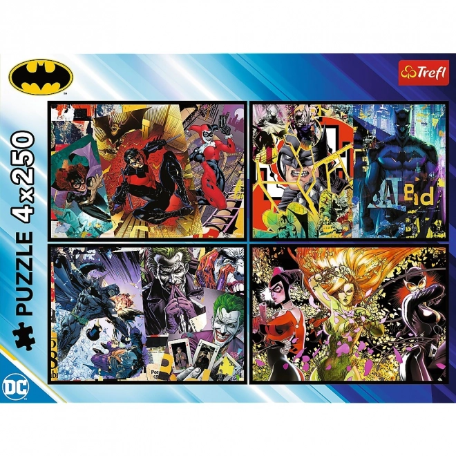 Puzzle 4x250 dielikov Batman v akcii