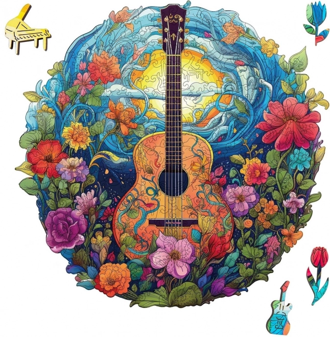 Drevené puzzle Gitara 200 dielikov