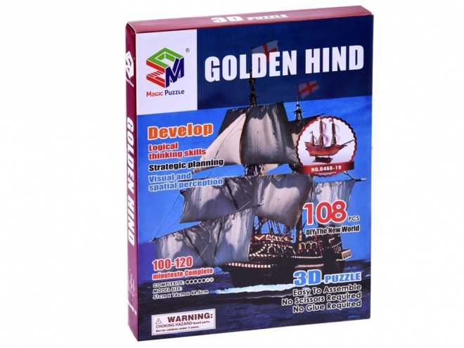 Puzzle 3D Loď Golden Hind