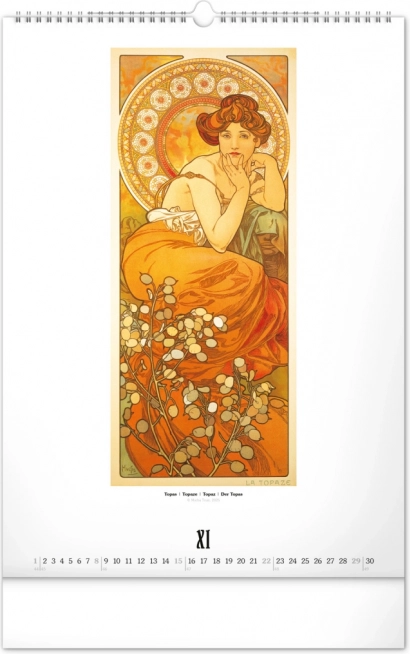 Nástenný kalendár Alfons Mucha 2026