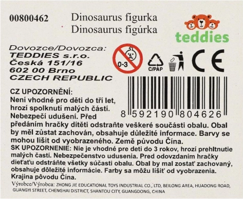 Figúrka dinosaura plastová 34x17cm - sada 8 druhov